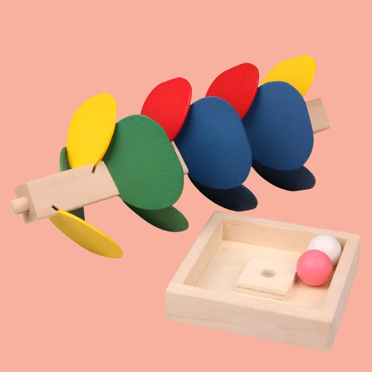 🌈 Montessori Wooden Marble Run – Colorful Tree Track Toy  🌈