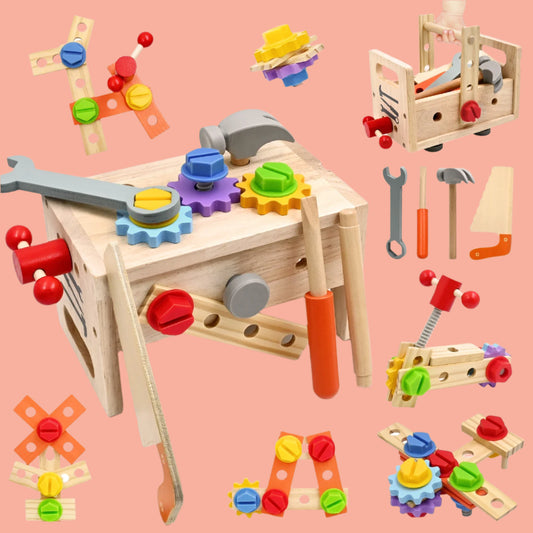 🛠️  Wooden Tool Set for Kids, 29 Pcs Montessori Toddler Toys with Tool Box 🛠️