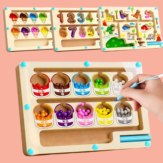 🌟 Montessori Magnetic Color Sorting Maze – Sensory & Educational Wooden Toy 🌟