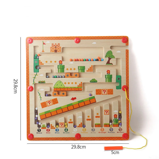 🔢 Magnetic Color & Number Maze - Montessori Wooden Puzzle 🎨