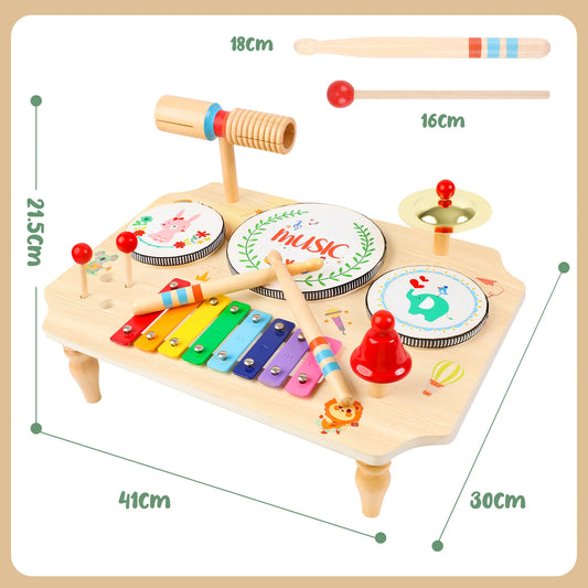 🥁 Children's Drum Kit – Multi-in-1 Musical Toy with Xylophone | Montessori Baby Toy 🥁