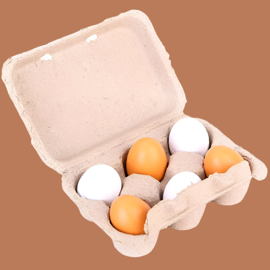 🥚 6PCS Wooden Eggs Toy Set – Montessori Pretend Play for Kids 🍳