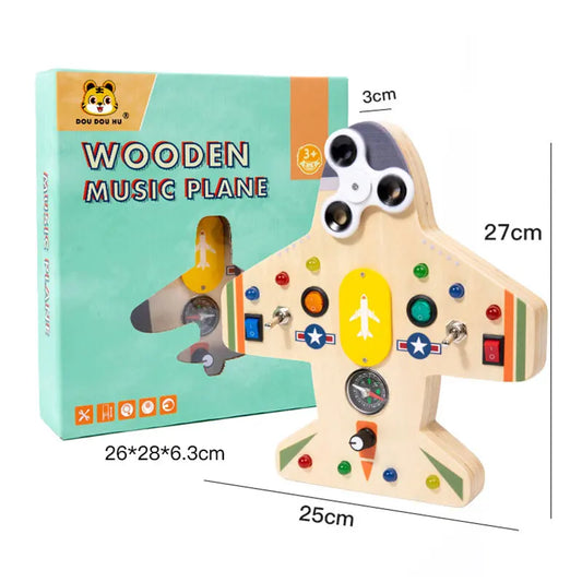 🎯 Montessori Busy Board – LED Light, Steering Wheel & Sensory Educational Travel Toy🎁