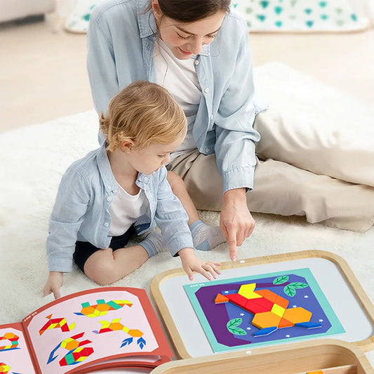 🧩 288pcs Montessori Wooden Magnetic Puzzle – Creative Learning Toy  🧲