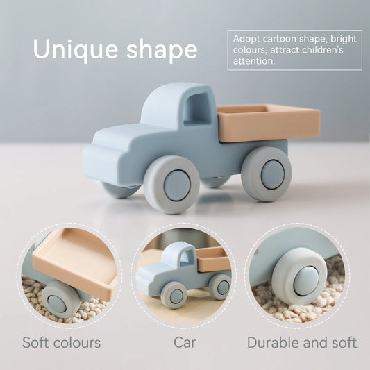 🚗 Montessori Silicone Baby Car – Teether & Educational Toy  🚗