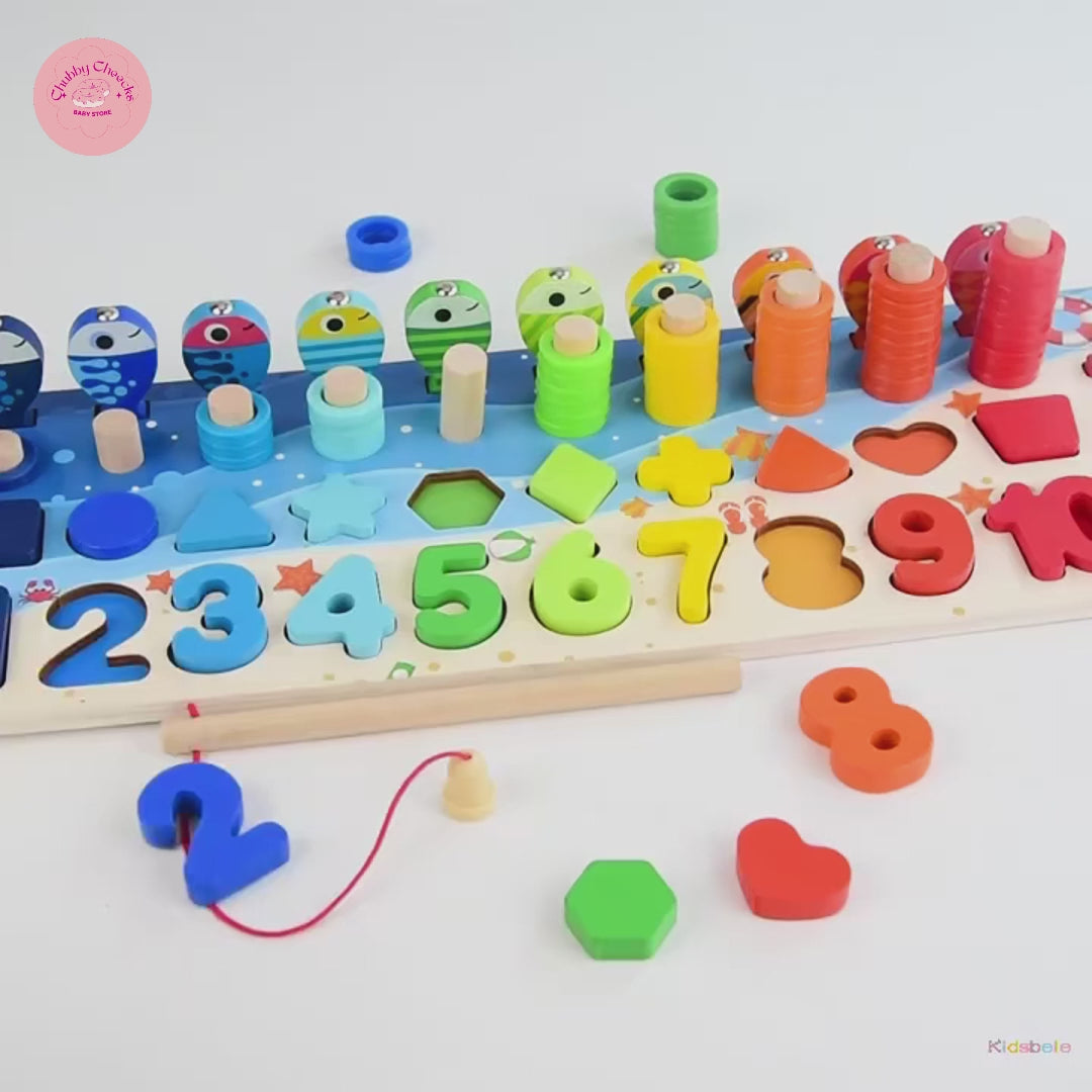 🔹 Montessori Wooden Math & Fishing Toy for Kids 🔹